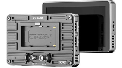 Beide Sucher-Bildschirme lassen sich per Akku, über ihre USB-C-Schnittstelle oder per DC-Anschluss mit Strom versorgen. Das abgebildete Modell DC-X3 bietet neben HDMI-In und -Out auch SDI-Schnittstellen für professionelle Filmkameras.